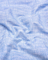 Macroom Blue With White Printed Linen Cotton Shirt