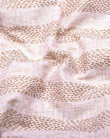 Unity Cream With White Printed Linen Cotton Shirt