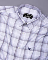 Pescara Gray With White Check Premium Cotton Shirt