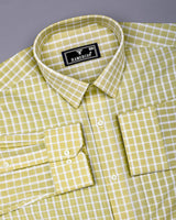 Yucca Sage Green With White Check Seersucker Cotton Shirt