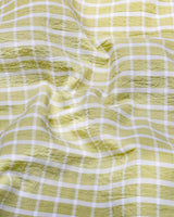 Yucca Sage Green With White Check Seersucker Cotton Shirt