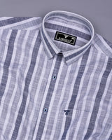 Dolen Multicolor Blue Dobby Stripe Cotton Shirt