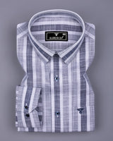 Dolen Multicolor Blue Dobby Stripe Cotton Shirt