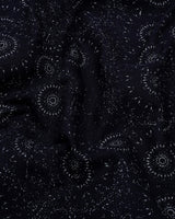 Bolzano Black With White Printed Self Weft Stripe Dobby Cotton Shirt