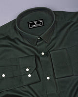Green With Black Micro Houndstooth Premium Cotton Shirt