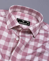 Candytuft Pink With White Check Dobby Cotton Shirt