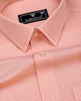 Swifton Orange With White Dobby Formal Cotton Shirt