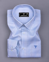 Antimony Blue Houndstooth Check Premium Giza Shirt