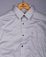 Cloud Gray Foho With White Dobby Textured Giza Shirt