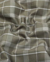 Fermium Green With White Waffle Dobby Check Shirt