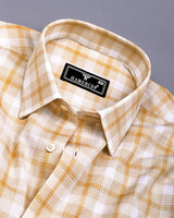 Assert Cream With White Waffle Dobby Check Shirt