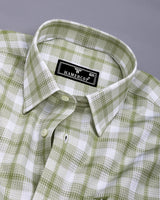 Assert Green With White Waffle Dobby Check Shirt