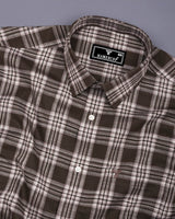 Belica Brown With White Check Linen Cotton Formal Shirt