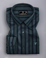 Turbo Black With Gray Stripe Premium Giza Shirt