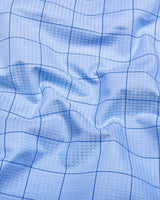 Wular Blue Dobby Check Premium Giza Shirt