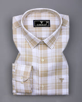 Fosses Cream With White Waffle Dobby Check Shirt