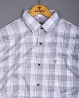 Fosses Gray With White Waffle Dobby Check Shirt
