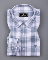 Monorom Gray With White Waffle Dobby Check Shirt