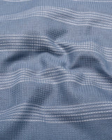 Binary Gray With White Waffle Stripe Dobby Cotton Shirt