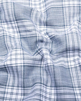 Fifa Gray With White Dobby Check Formal Cotton Shirt