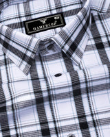 Eden Black With White Waffle Dobby Check Shirt