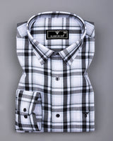Eden Black With White Waffle Dobby Check Shirt