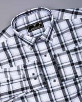 Eden Black With White Waffle Dobby Check Shirt