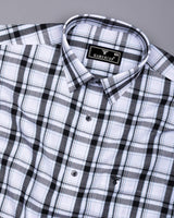 Eden Black With White Waffle Dobby Check Shirt