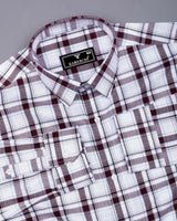 Eden Wine Purple With White Waffle Dobby Check Shirt