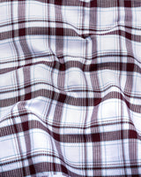 Eden Wine Purple With White Waffle Dobby Check Shirt