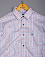 Boolean Dusty Pink With Gray Waffle Dobby Check Shirt