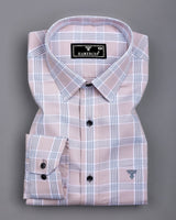 Boolean Dusty Pink With Gray Waffle Dobby Check Shirt