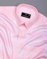 Fleesy Pink Jacquard Weft Stripe Premium Giza Shirt