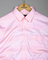 Fleesy Pink Jacquard Weft Stripe Premium Giza Shirt