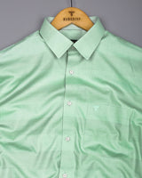 Fleesy Green Jacquard Weft Stripe Premium Giza Shirt