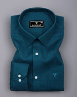 Cinchona Peacock Blue Solid Premium Giza Cotton Shirt