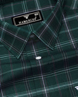 Zuri Green With White Check Dobby Cotton Shirt