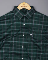 Zuri Green With White Check Dobby Cotton Shirt