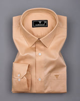 Seagull Biscuit Cream With Self Broad Box Premium Cotton Shirt