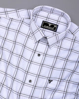 Whitestin With Black Waffle Dobby Check Shirt