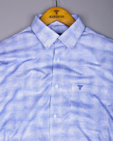 Wuhan Blue White Printed Formal Cotton Shirt