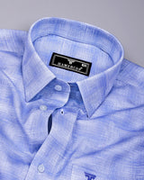 Wuhan Blue White Printed Formal Cotton Shirt
