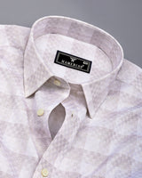 Swiss Brown With Creamish White Box Premium Giza Shirt