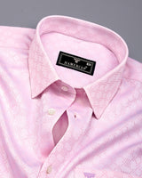 Maxican Pink Jacquard Textured Cotton Shirt