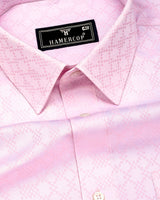 Maxican Pink Jacquard Textured Cotton Shirt