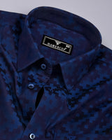 Tropysm Blue With White Jacquard Cotton Shirt
