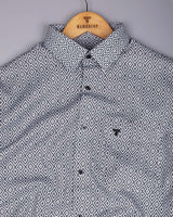 Truxton White With Black Dobby Textured Cotton Shirt