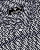 Truxton Black With White Dobby Textured Cotton Shirt