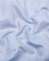 Ravix Blue With White Dobby Check Premium Giza Shirt