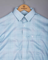 Ravix Green With White Dobby Check Premium Giza Shirt